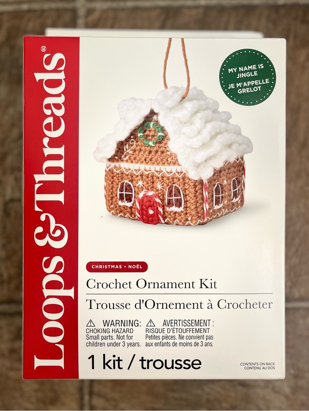 Loops & Threads Jingle Gingerbread House Crochet Ornament Kit NEW